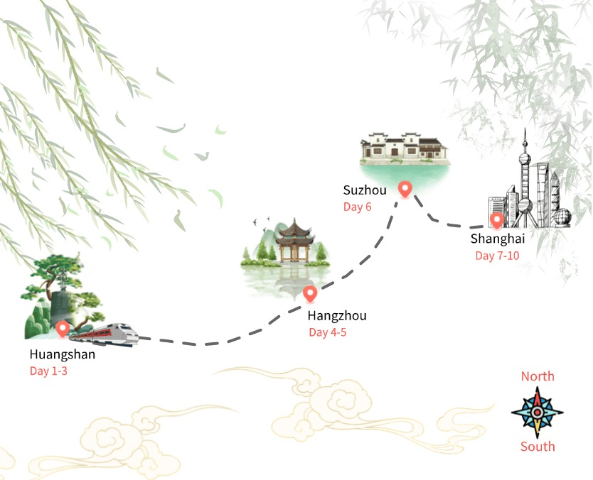 10 Days Natural and Modern China Tour: Huangshan, Hangzhou, Suzhou, Shanghai